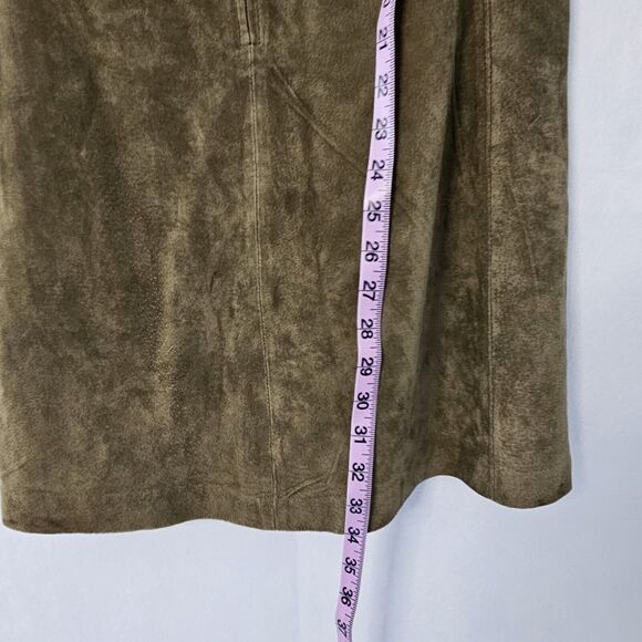 BLANKNYC sz M Olive Green Leather Vneck Sleeveless Sheath Dress Lined - Picture 4 of 8